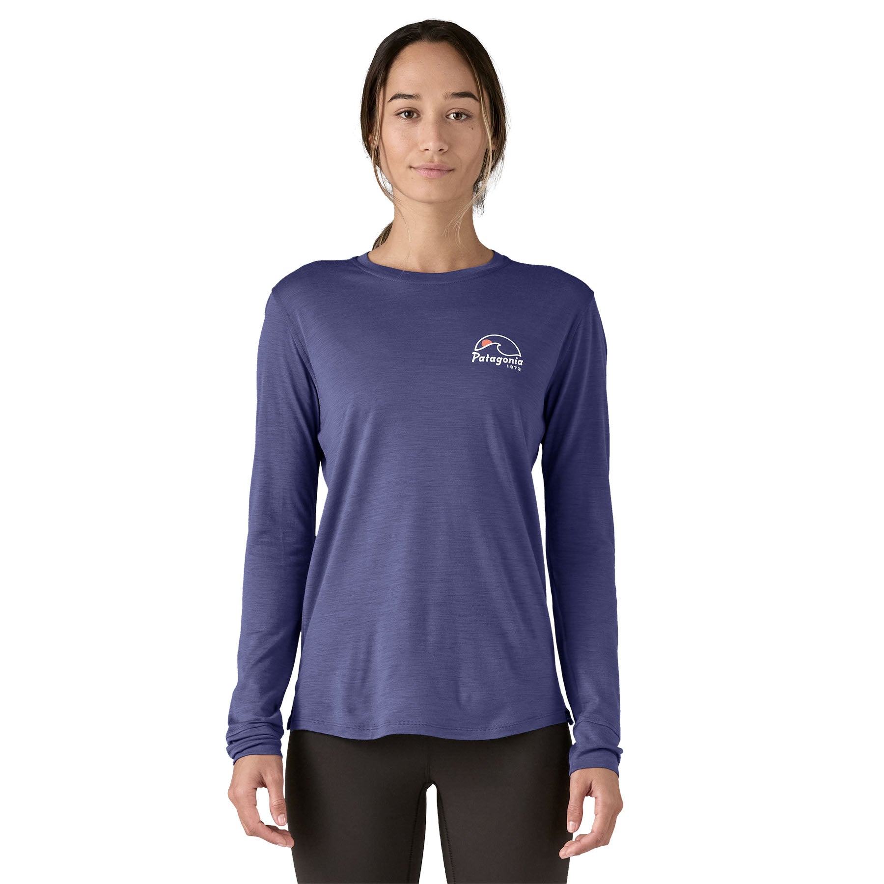 Womens Long-Sleeved Capilene Cool Merino Blend Graphic Shirt